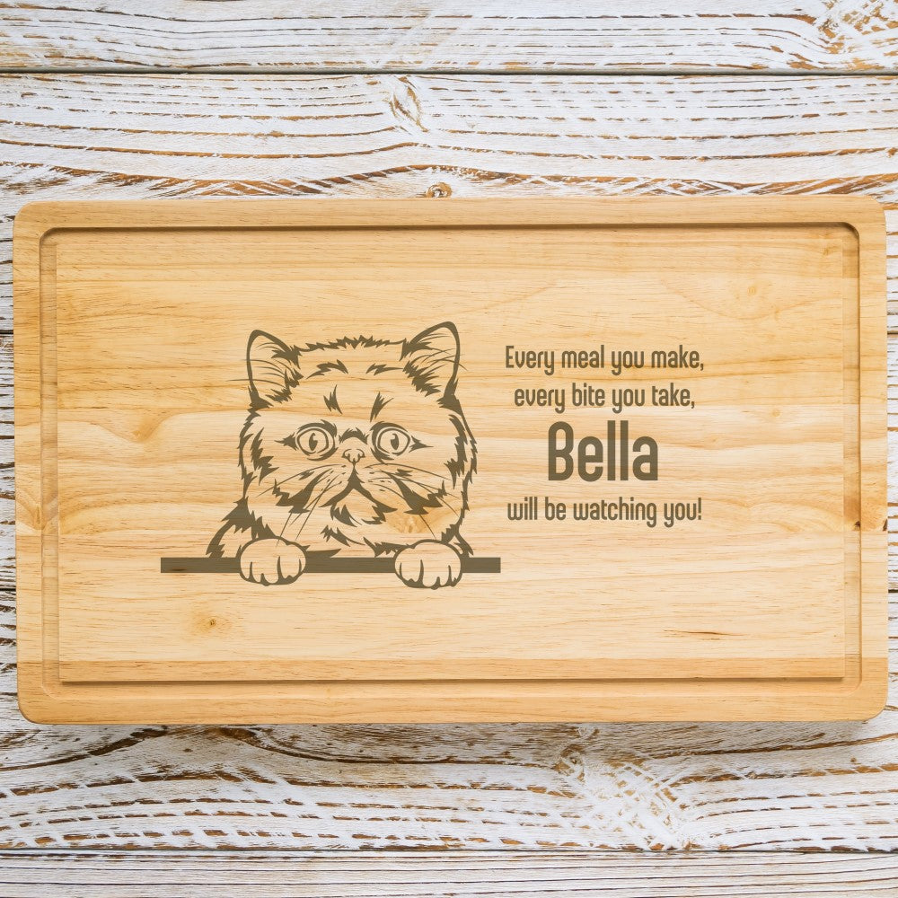 Personalised Chopping Board - Cat Breed & Name