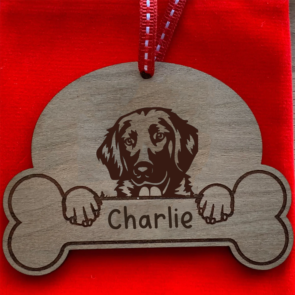 Personalised Dog Breed & Name Christmas Decoration