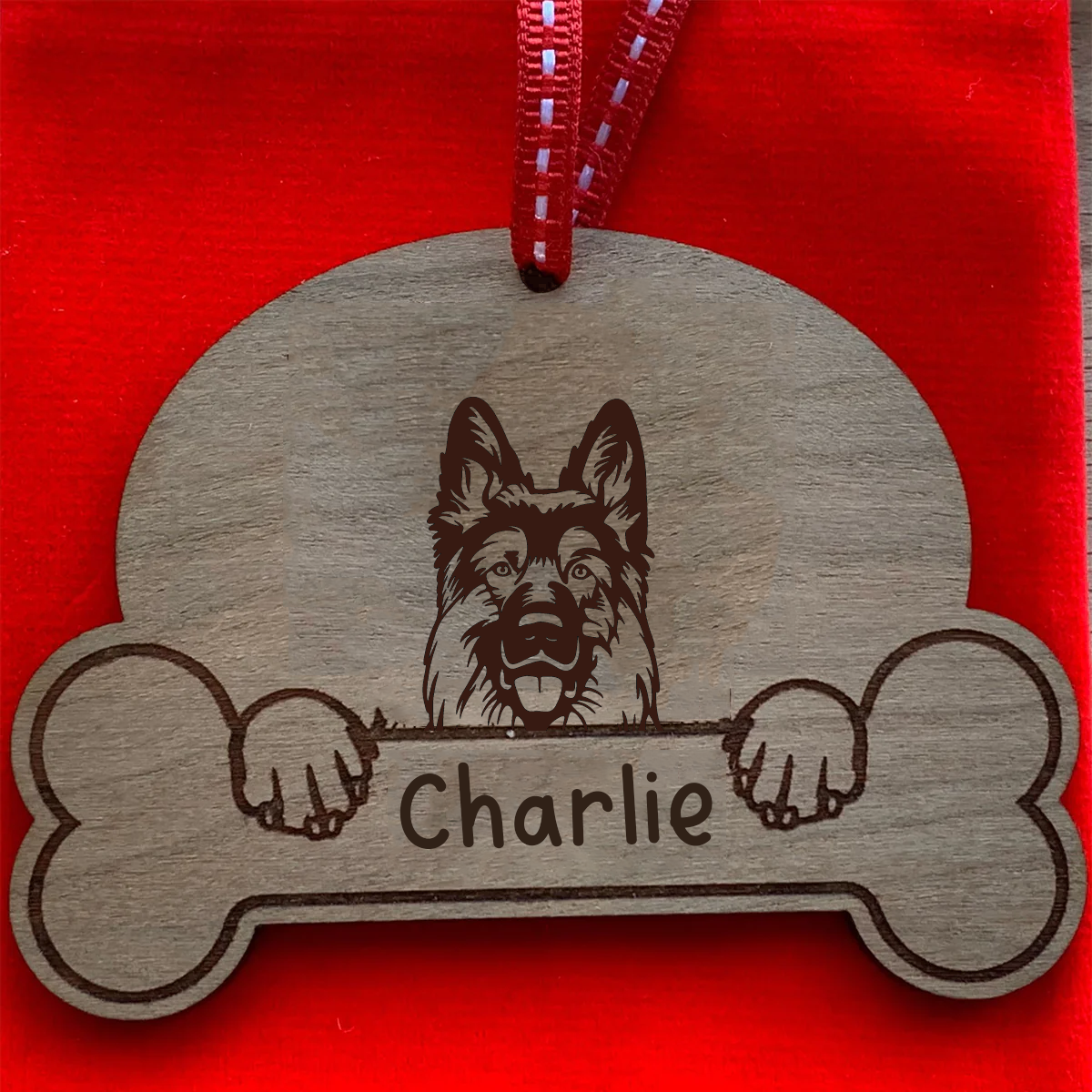 Personalised Dog Breed & Name Christmas Decoration