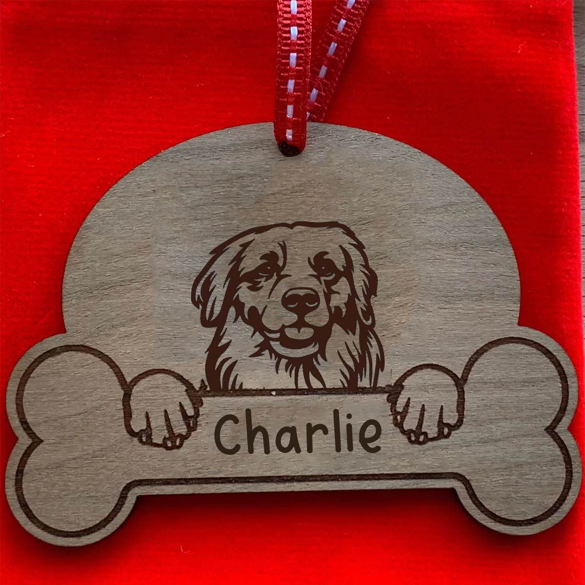 Personalised Dog Breed & Name Christmas Decoration