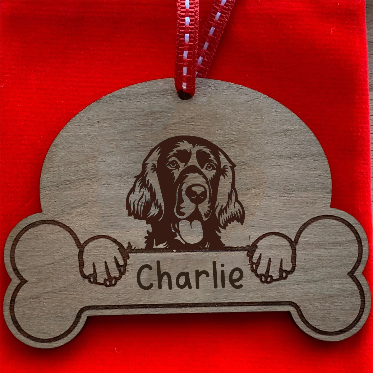 Personalised Dog Breed & Name Christmas Decoration