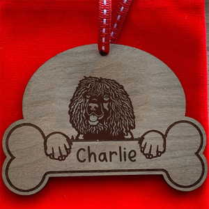 Personalised Dog Breed & Name Christmas Decoration