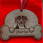 Personalised Dog Breed & Name Christmas Decoration