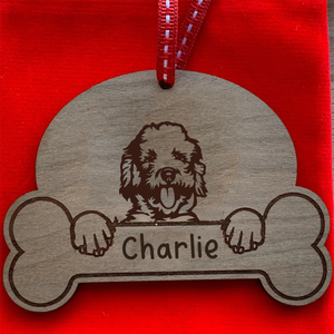 Personalised Dog Breed & Name Christmas Decoration