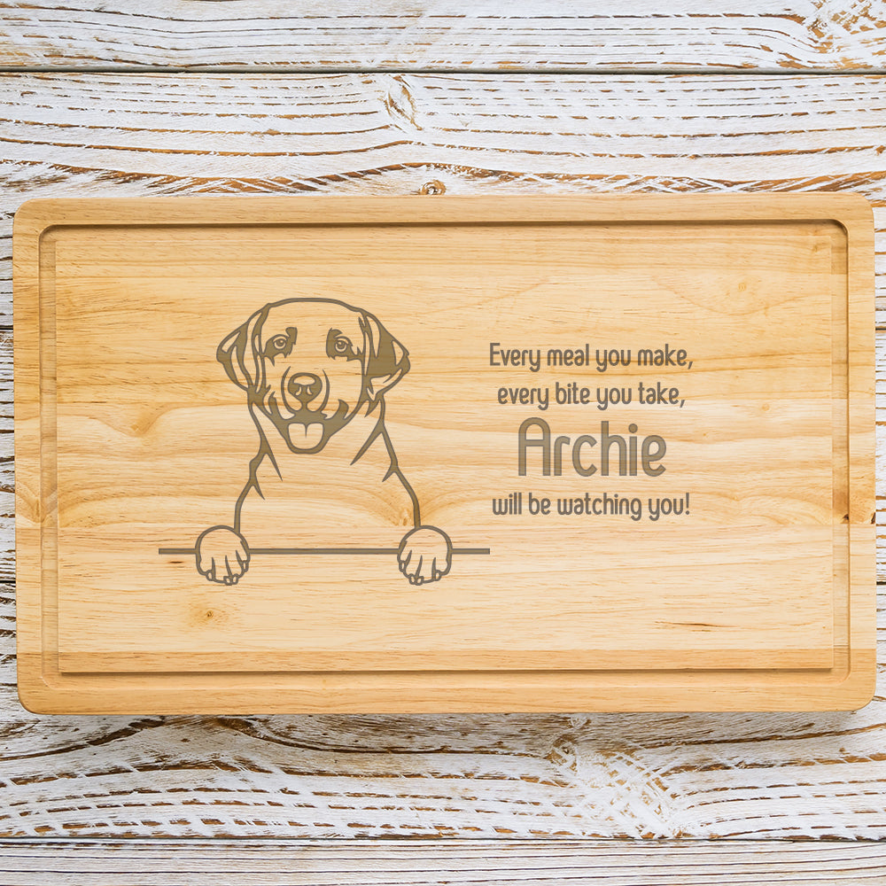 Personalised Chopping Board - Dog Breed & Name