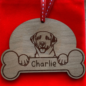 Personalised Dog Breed & Name Christmas Decoration