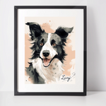 Personalised Border Collie Art Print