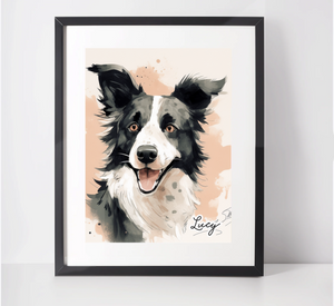 Personalised Border Collie Art Print