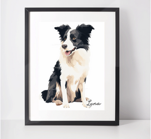 Personalised Border Collie Art Print