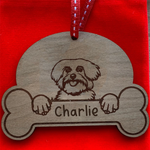 Personalised Dog Breed & Name Christmas Decoration