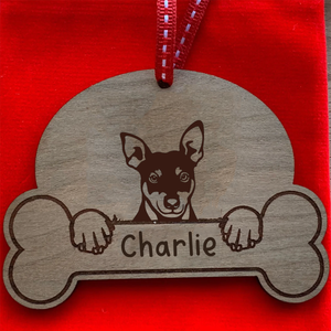 Personalised Dog Breed & Name Christmas Decoration