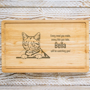 Personalised Chopping Board - Cat Breed & Name