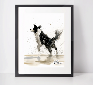 Personalised Border Collie Art Print