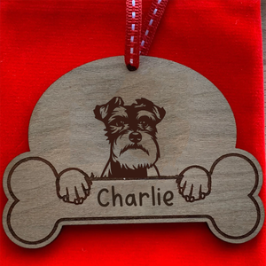 Personalised Dog Breed & Name Christmas Decoration