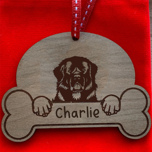 Personalised Dog Breed & Name Christmas Decoration