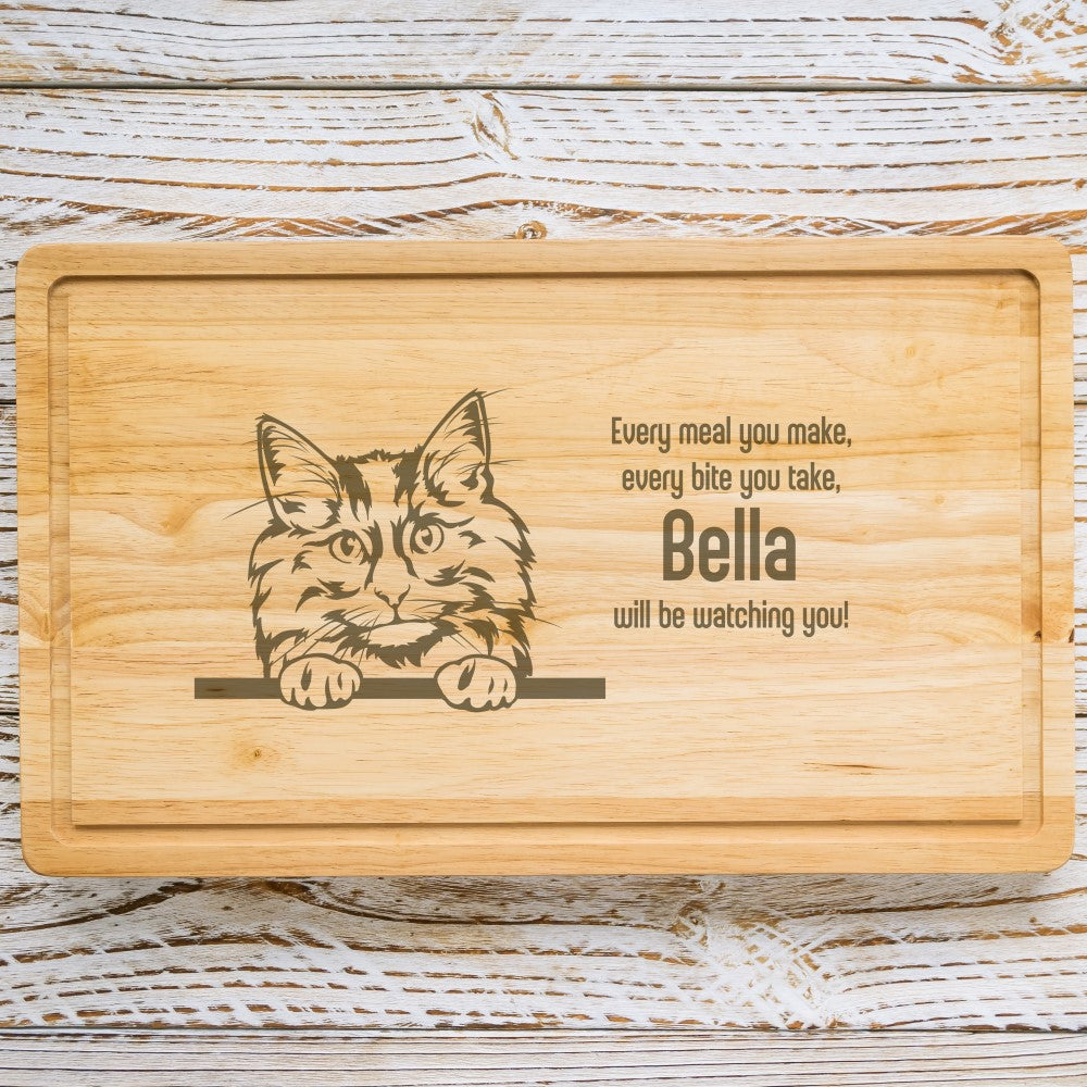 Personalised Chopping Board - Cat Breed & Name