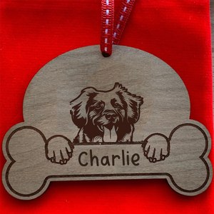 Personalised Dog Breed & Name Christmas Decoration