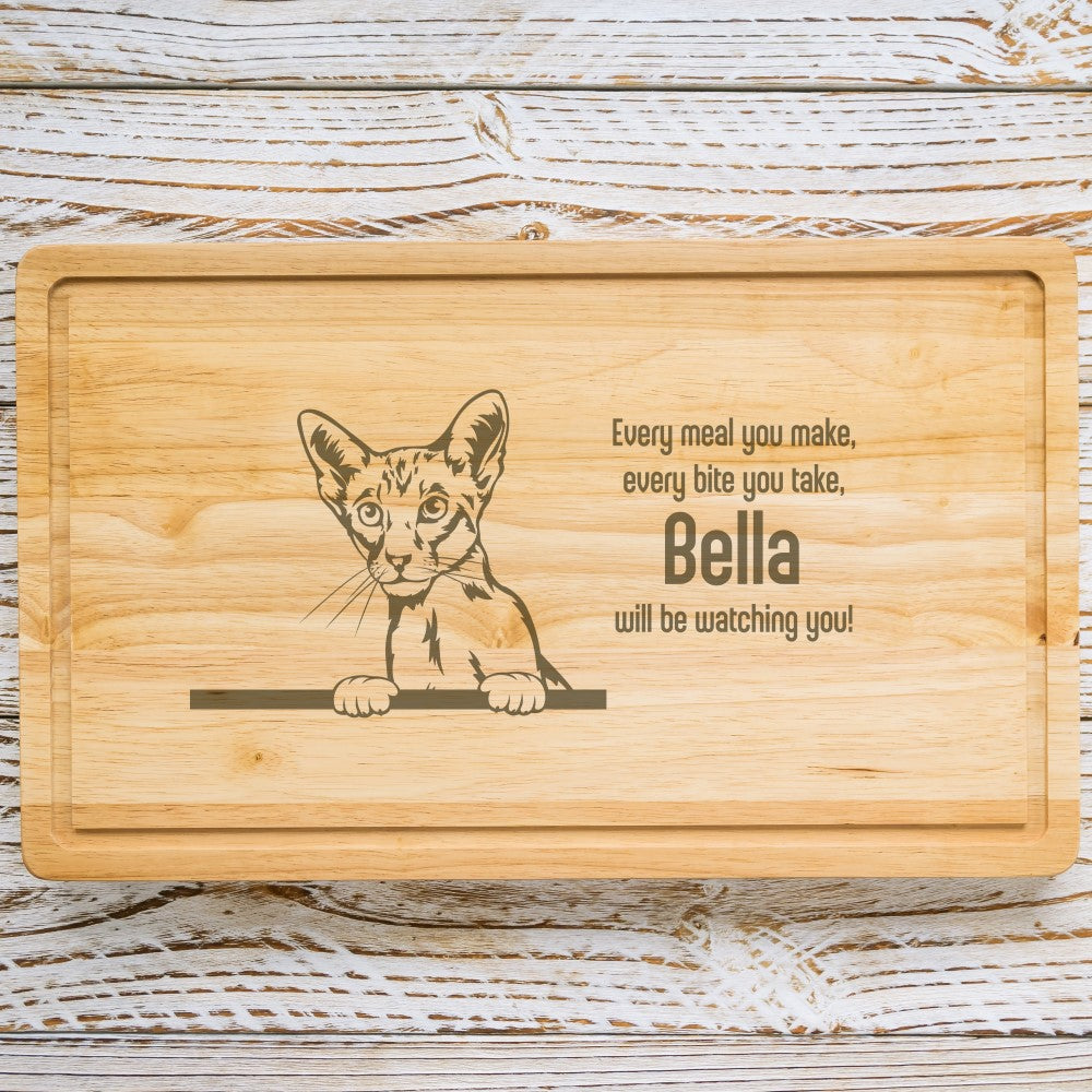 Personalised Chopping Board - Cat Breed & Name