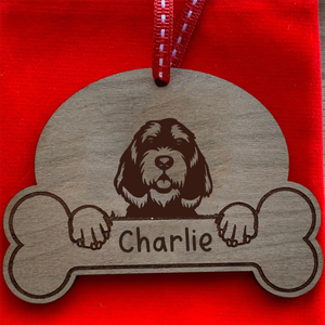 Personalised Dog Breed & Name Christmas Decoration