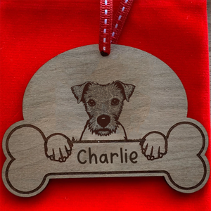 Personalised Dog Breed & Name Christmas Decoration