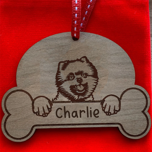 Personalised Dog Breed & Name Christmas Decoration