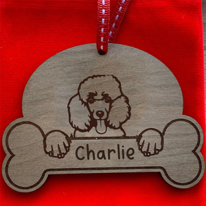 Personalised Dog Breed & Name Christmas Decoration