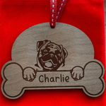 Personalised Dog Breed & Name Christmas Decoration