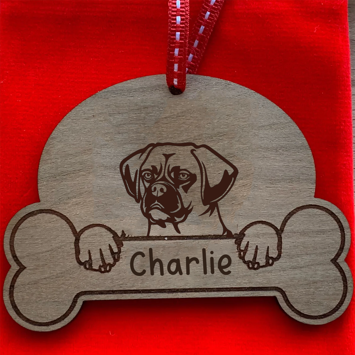 Personalised Dog Breed & Name Christmas Decoration