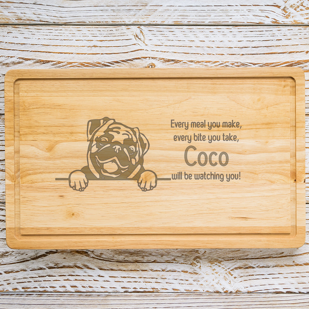 Personalised Chopping Board - Dog Breed & Name