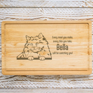 Personalised Chopping Board - Cat Breed & Name