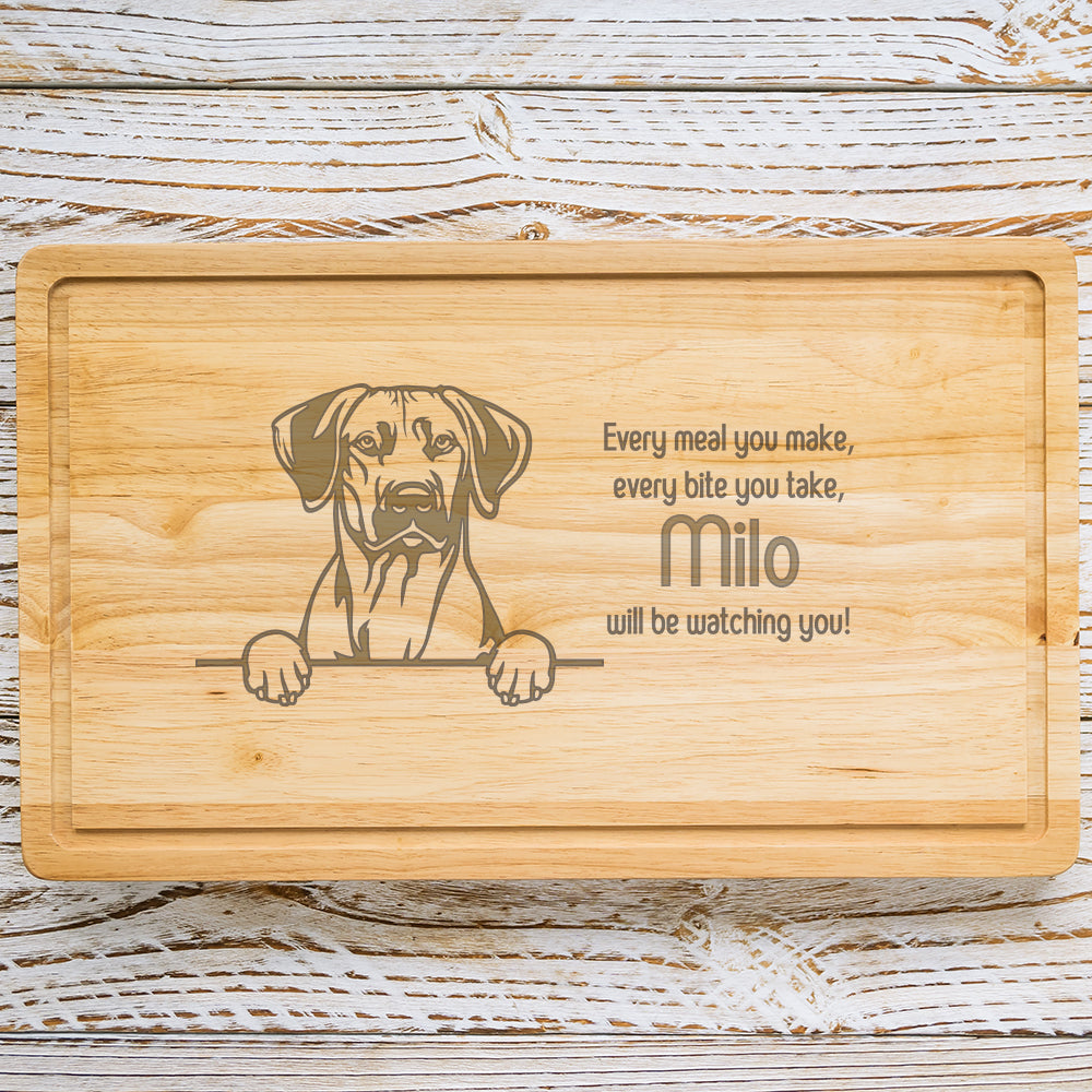 Personalised Chopping Board - Dog Breed & Name