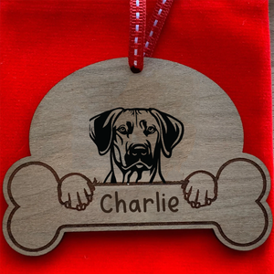 Personalised Dog Breed & Name Christmas Decoration