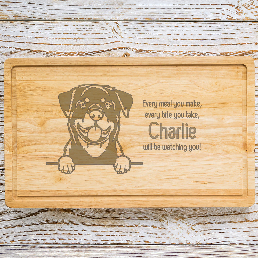 Personalised Chopping Board - Dog Breed & Name