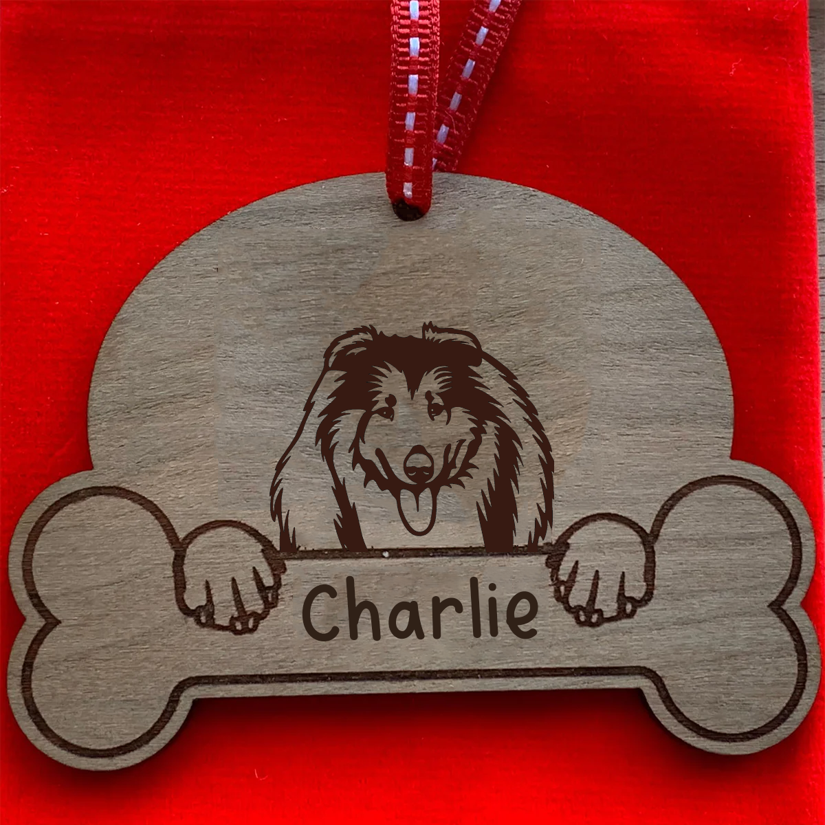 Personalised Dog Breed & Name Christmas Decoration