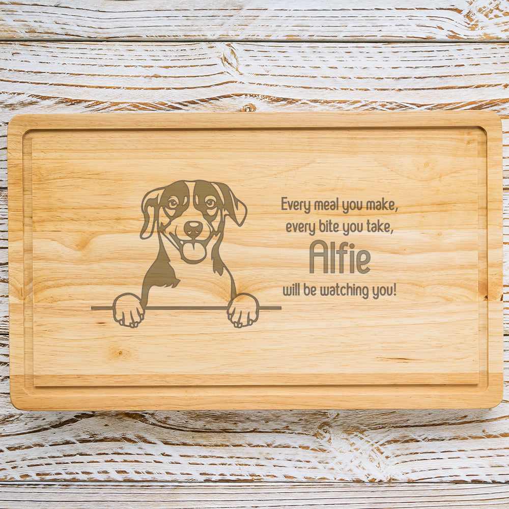 Personalised Chopping Board - Dog Breed & Name