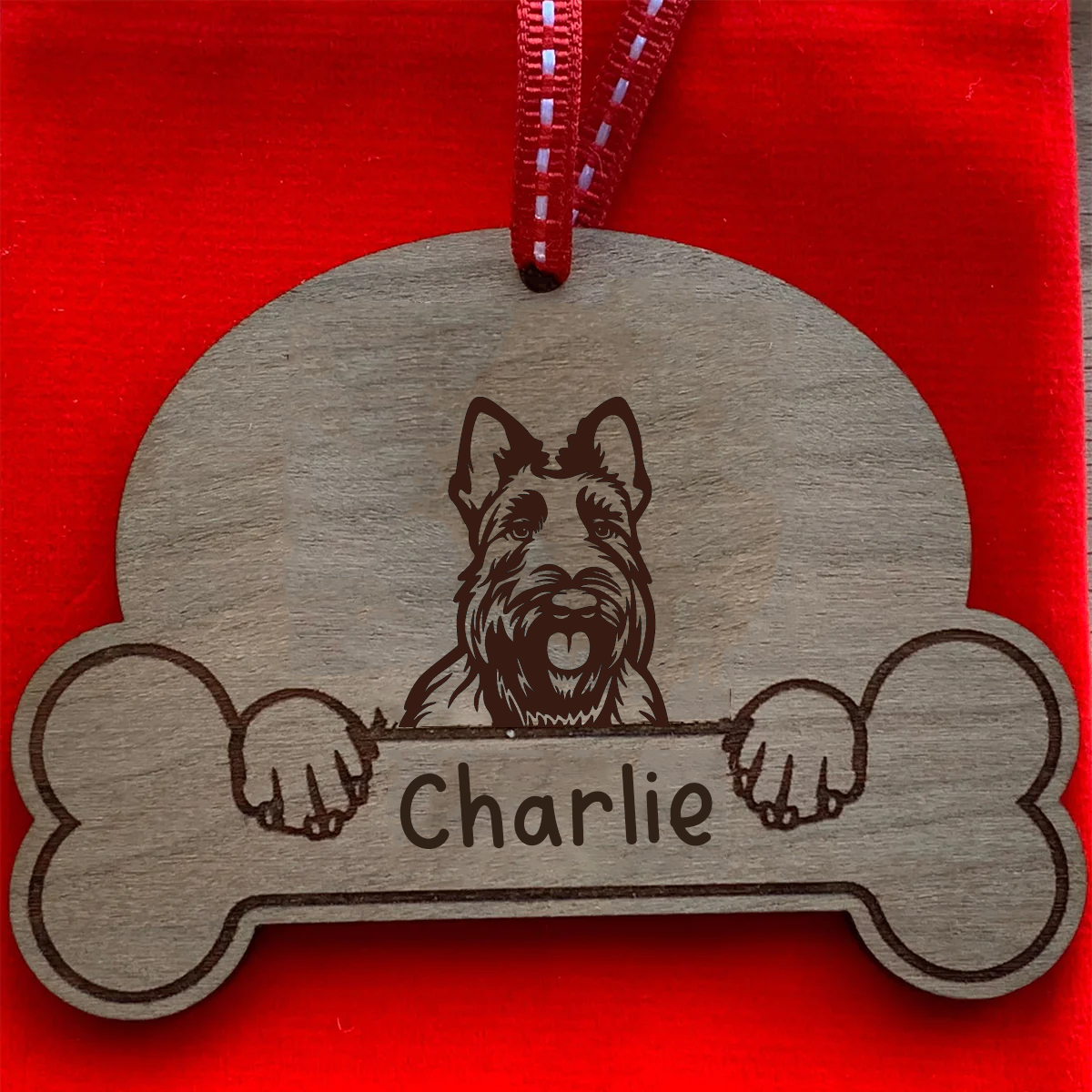 Personalised Dog Breed & Name Christmas Decoration