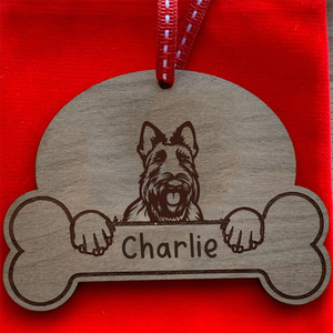 Personalised Dog Breed & Name Christmas Decoration