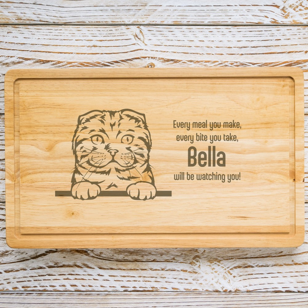 Personalised Chopping Board - Cat Breed & Name