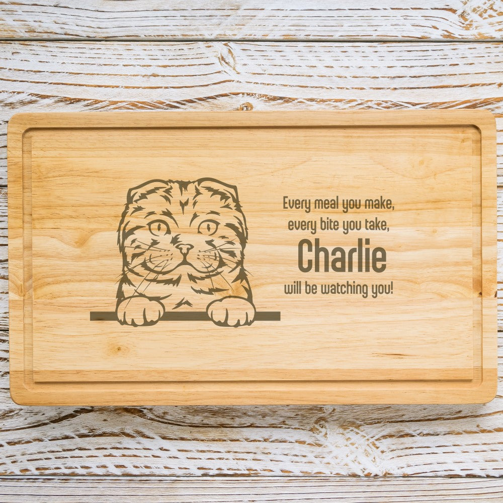 Personalised Chopping Board - Cat Breed & Name