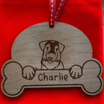 Personalised Dog Breed & Name Christmas Decoration