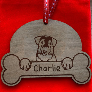 Personalised Dog Breed & Name Christmas Decoration