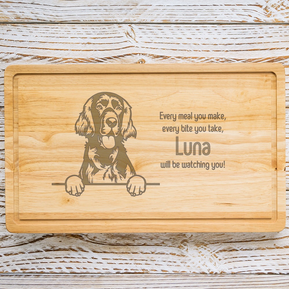 Personalised Chopping Board - Dog Breed & Name