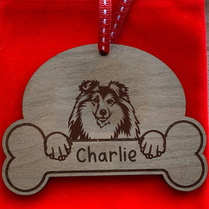 Personalised Dog Breed & Name Christmas Decoration