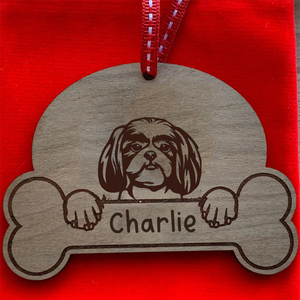 Personalised Dog Breed & Name Christmas Decoration