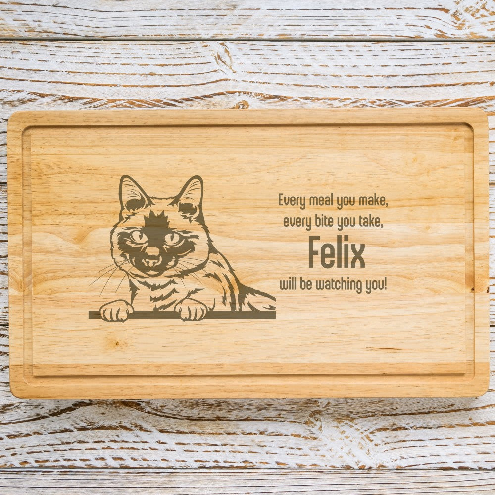 Personalised Chopping Board - Cat Breed & Name