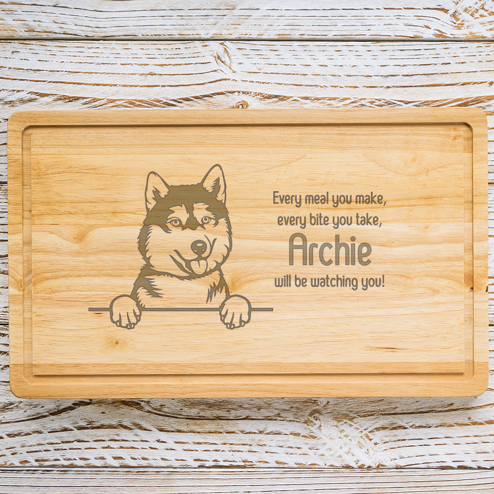 Personalised Chopping Board - Dog Breed & Name