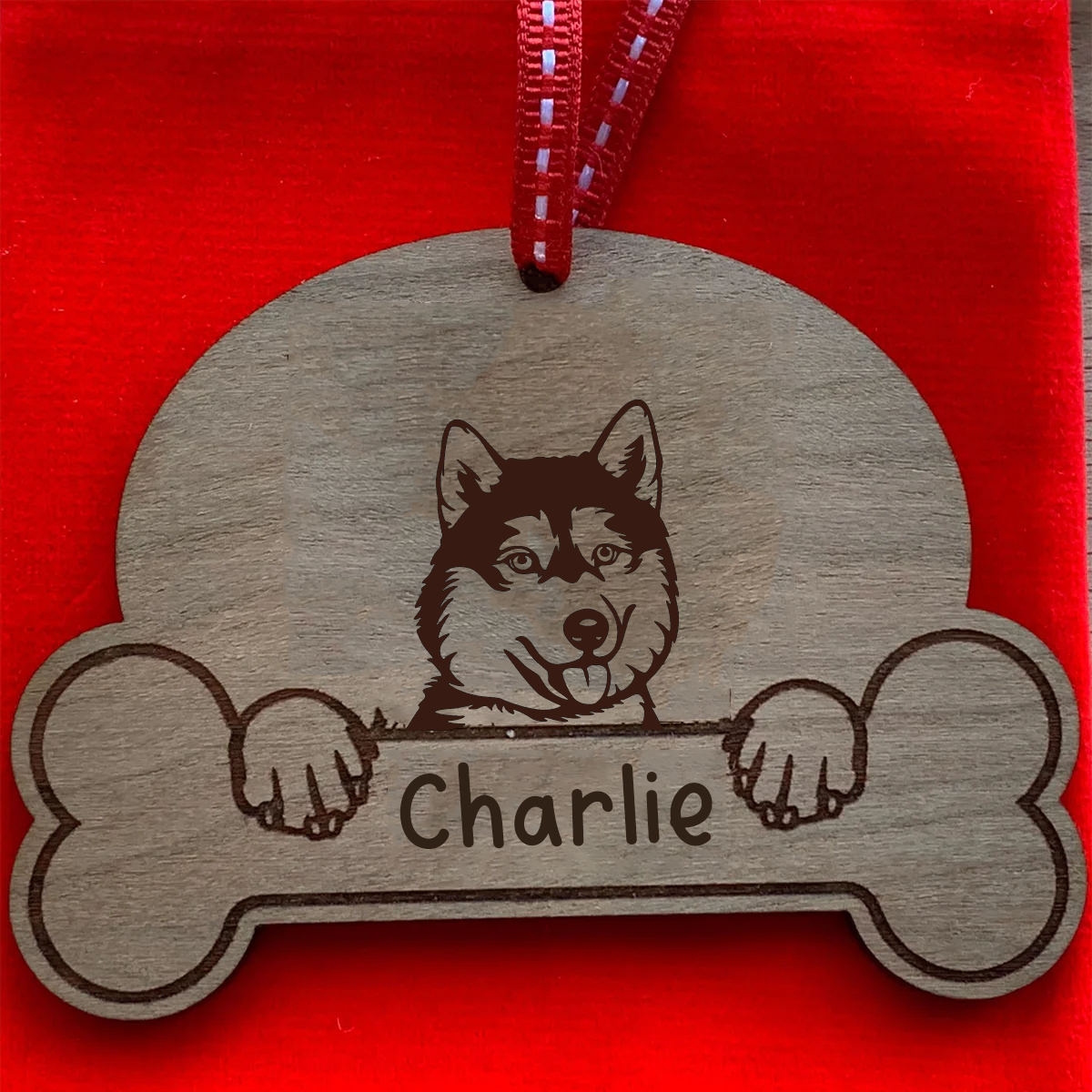 Personalised Dog Breed & Name Christmas Decoration