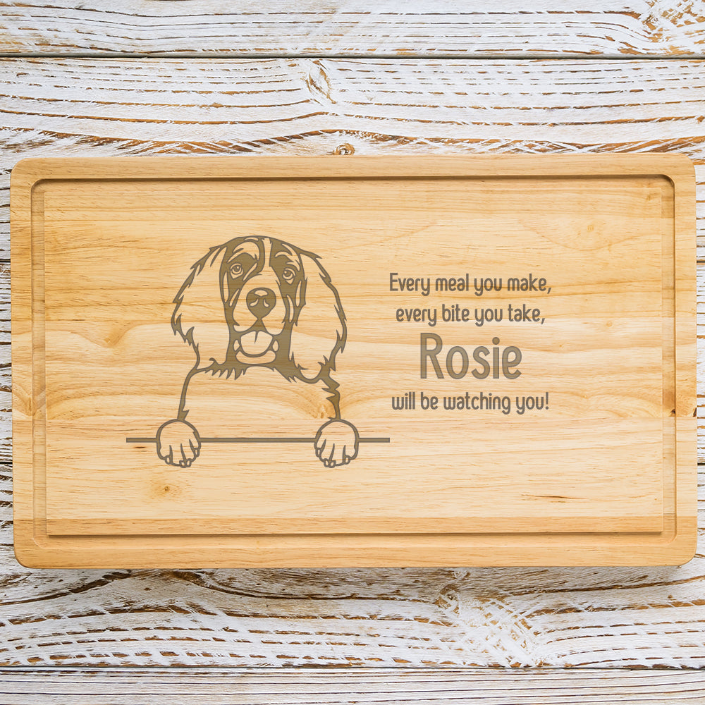 Personalised Chopping Board - Dog Breed & Name