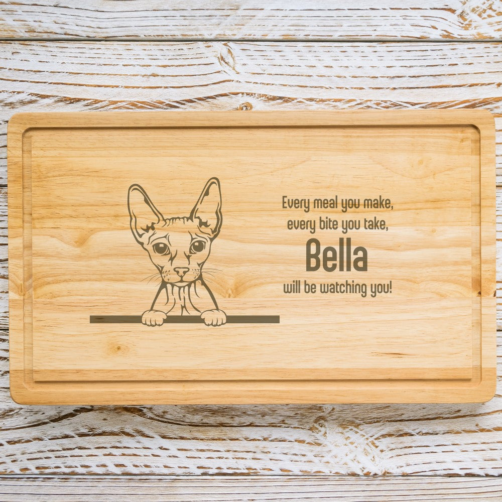 Personalised Chopping Board - Cat Breed & Name