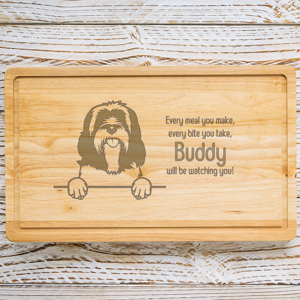 Personalised Chopping Board - Dog Breed & Name